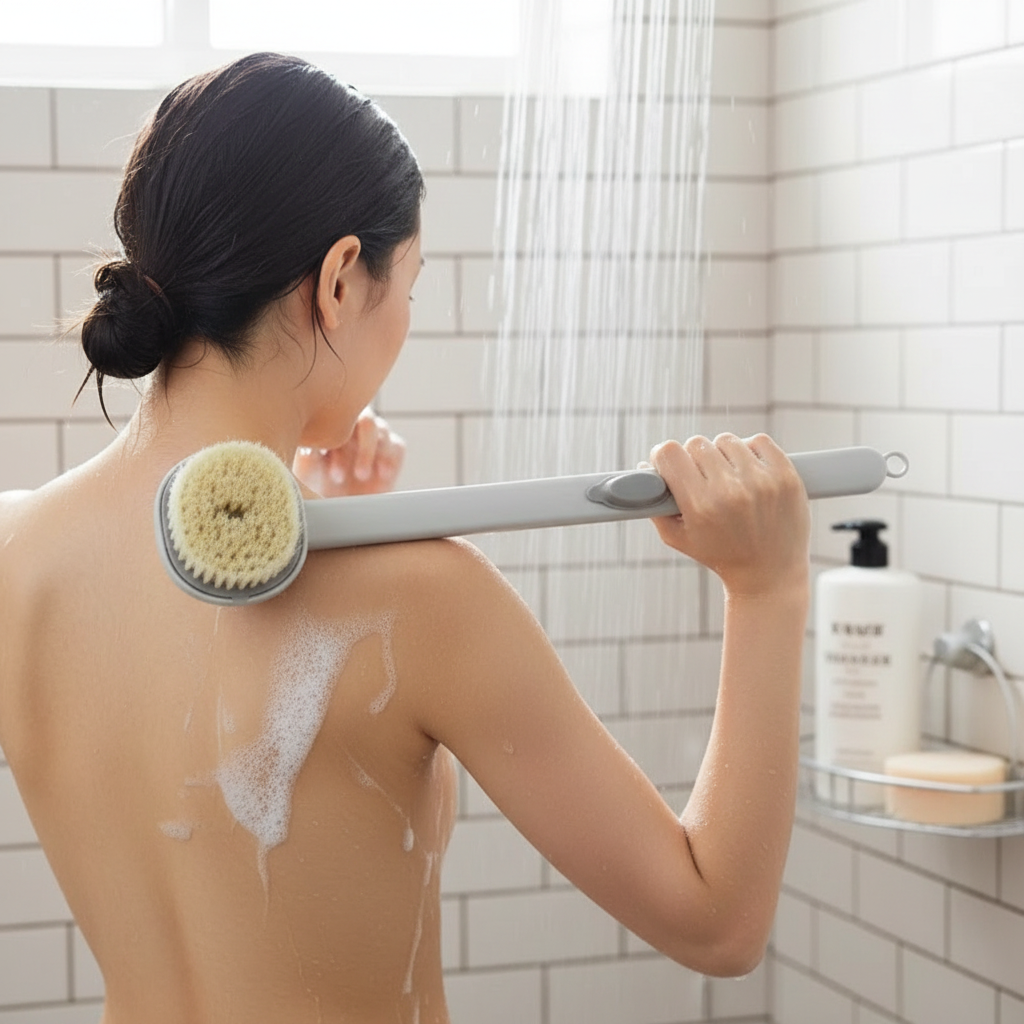 Ergonomic Long Handle Back Scrubber for Shower