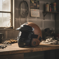Vintage Open Face Motorcycle Helmet with Goggle Mask