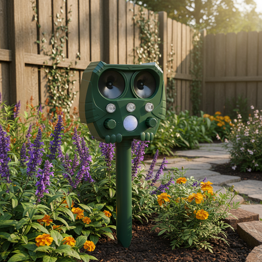 Solar Ultrasonic Cat Repellent with Motion Detection