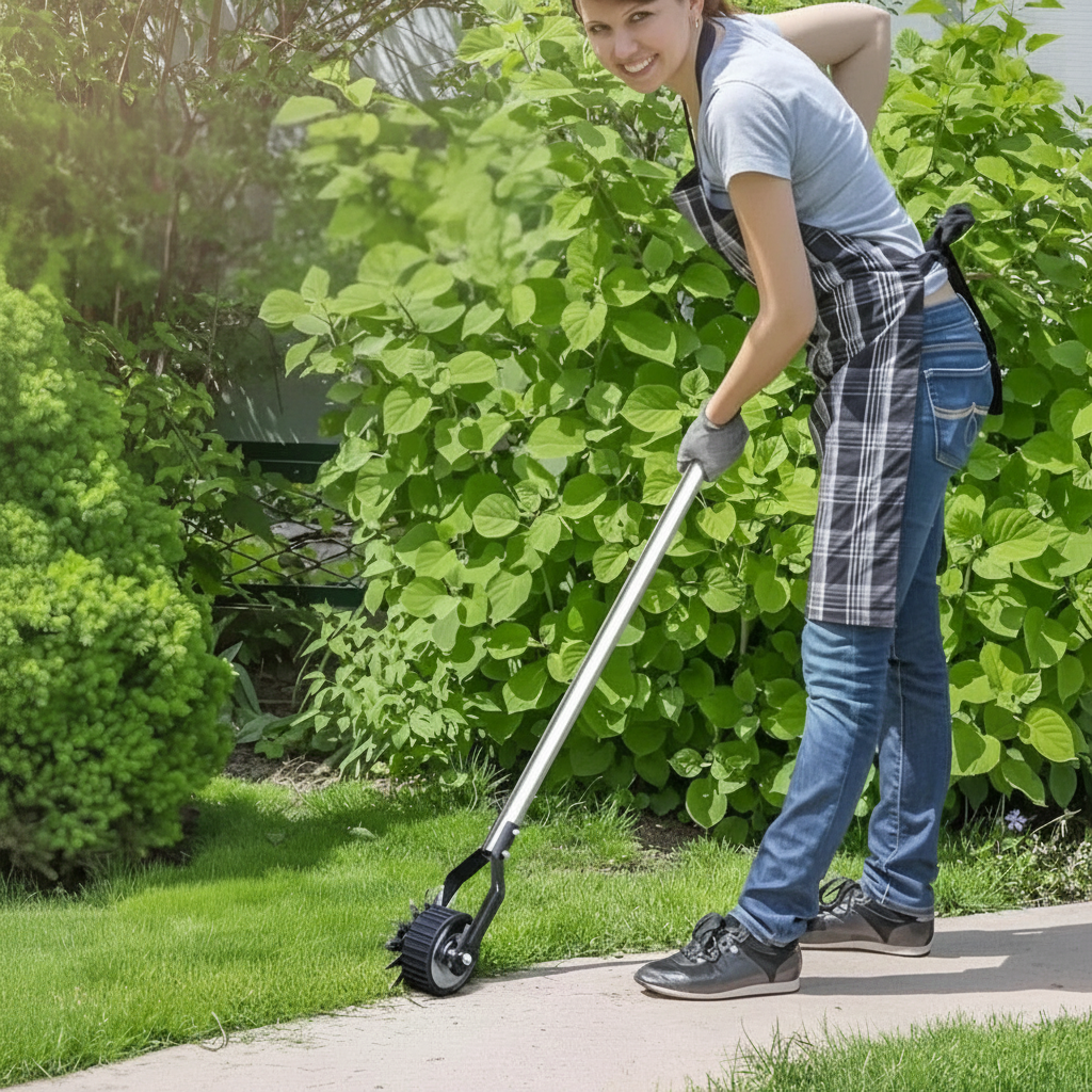 Adjustable Lawn Edger with Rolling Base