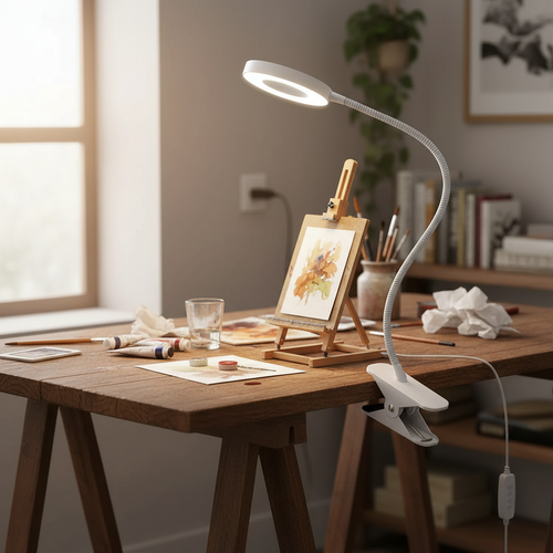 360° Clamp Desk Lamp with Flexible Gooseneck