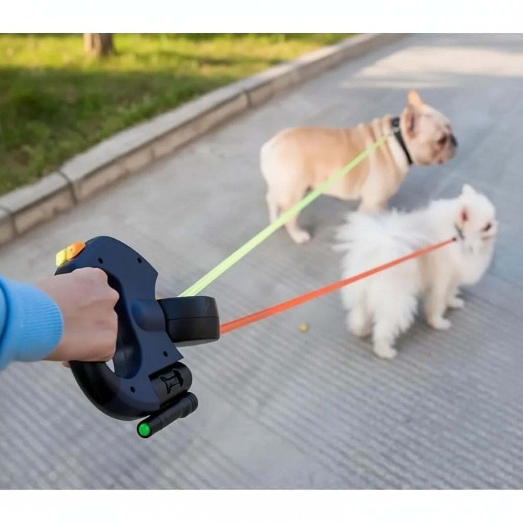 Anti-Tangle Double Dog Leash with Swivel