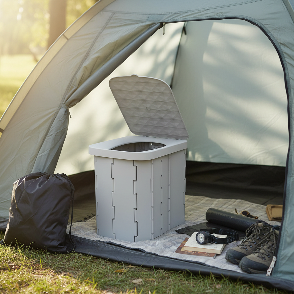 Portable Camping Toilet - Foldable RV & Outdoor Seat