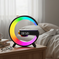 Digital Desk Clock with Bluetooth Speaker & Wireless Charging