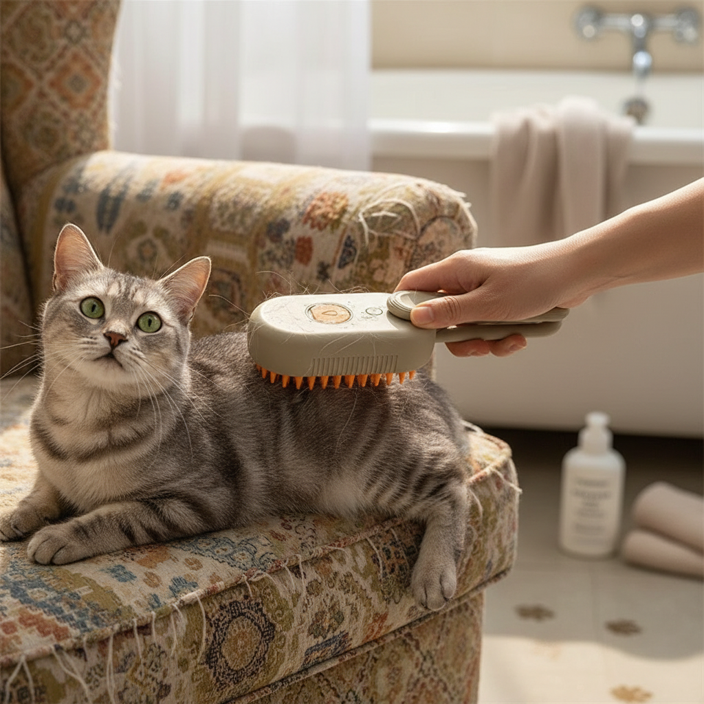 3-in-1 Pet Steam Grooming Brush for Cats & Dogs