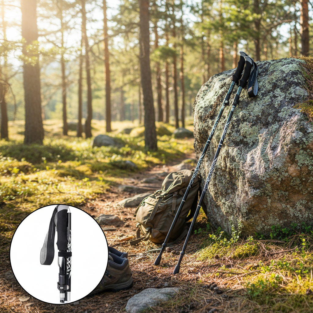 Automatic Retractable Hiking Stick | Lightweight Trekking Pole