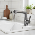 Rotating Retractable Bathroom Faucet with Hand Shower