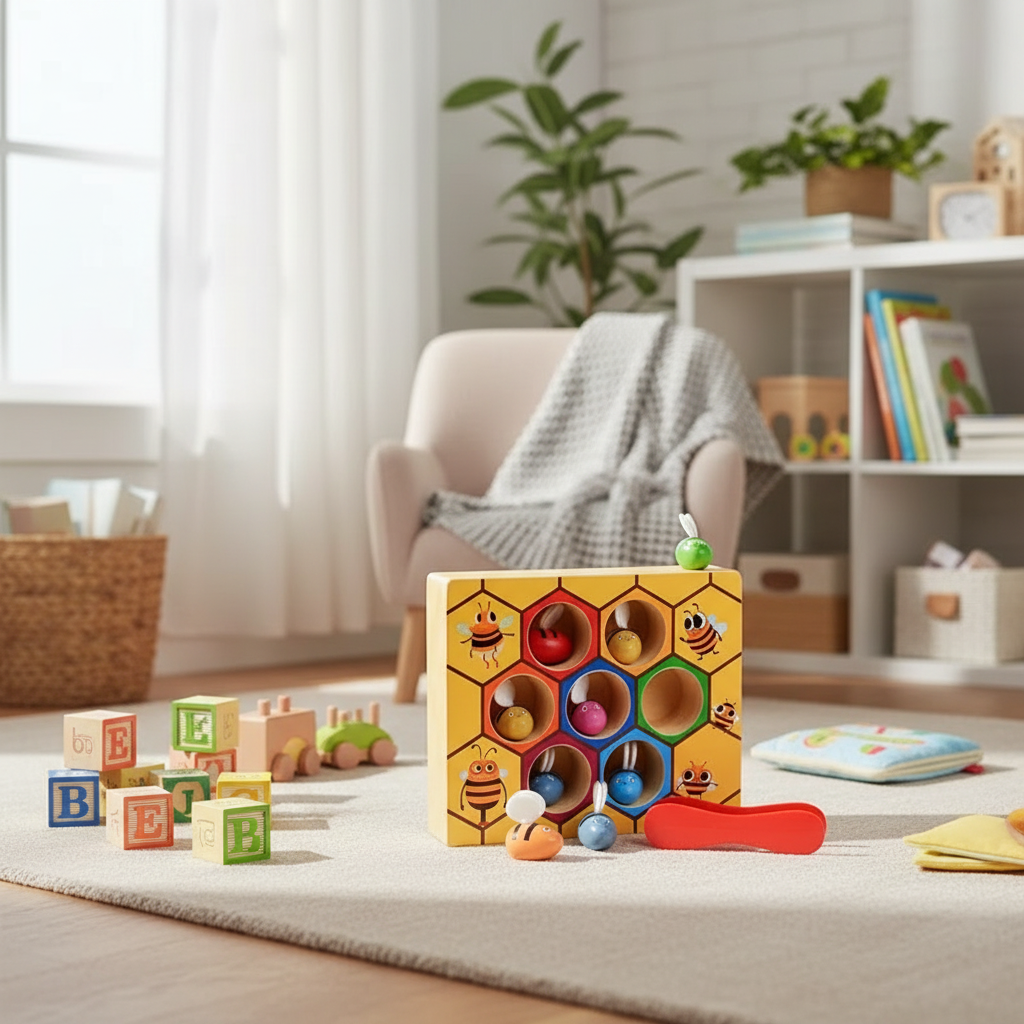 Wooden Beehive Color Sorting Montessori Toy