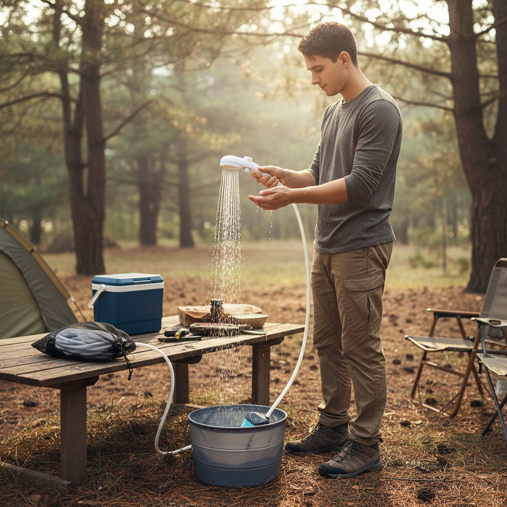Portable Electric Camping Shower with Battery