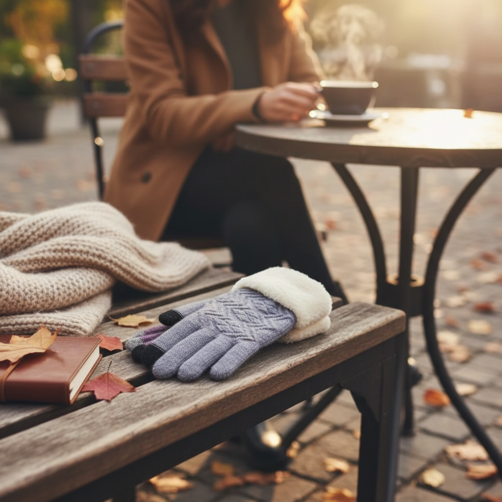 Touch Screen Knitted Gloves with Plush Lining