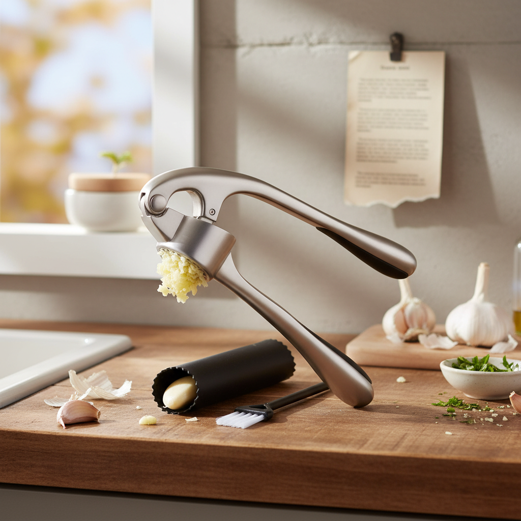 Premium Garlic Press Mincer by AtlasBay