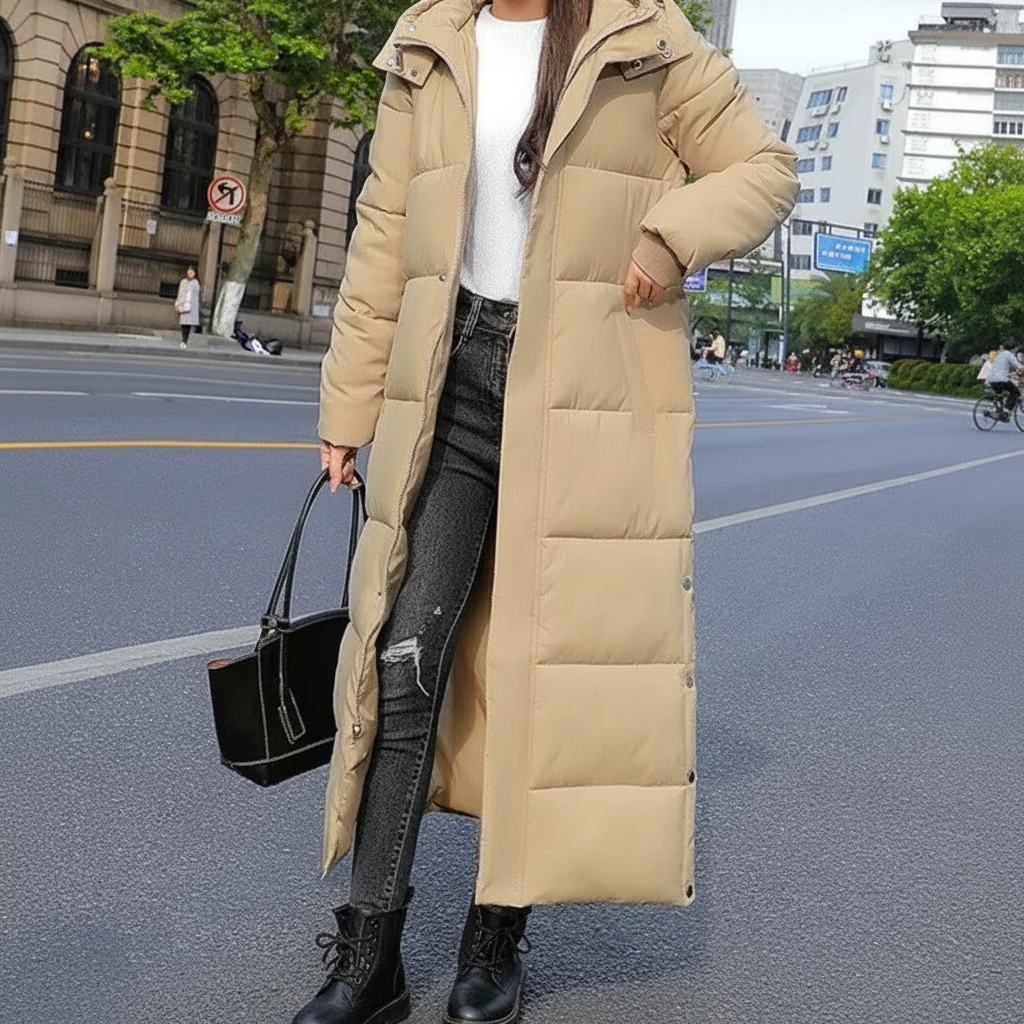 Women's Long Quilted Winter Jacket | Warm Coat