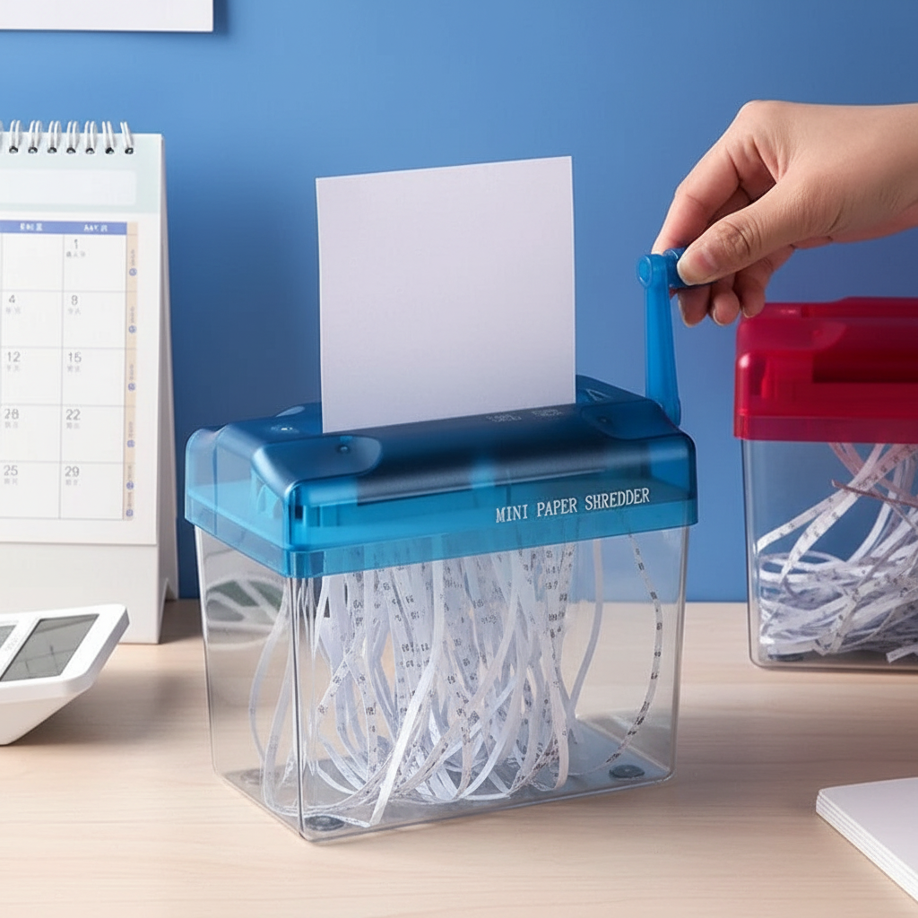 Manual Paper Shredder - Compact Portable Design
