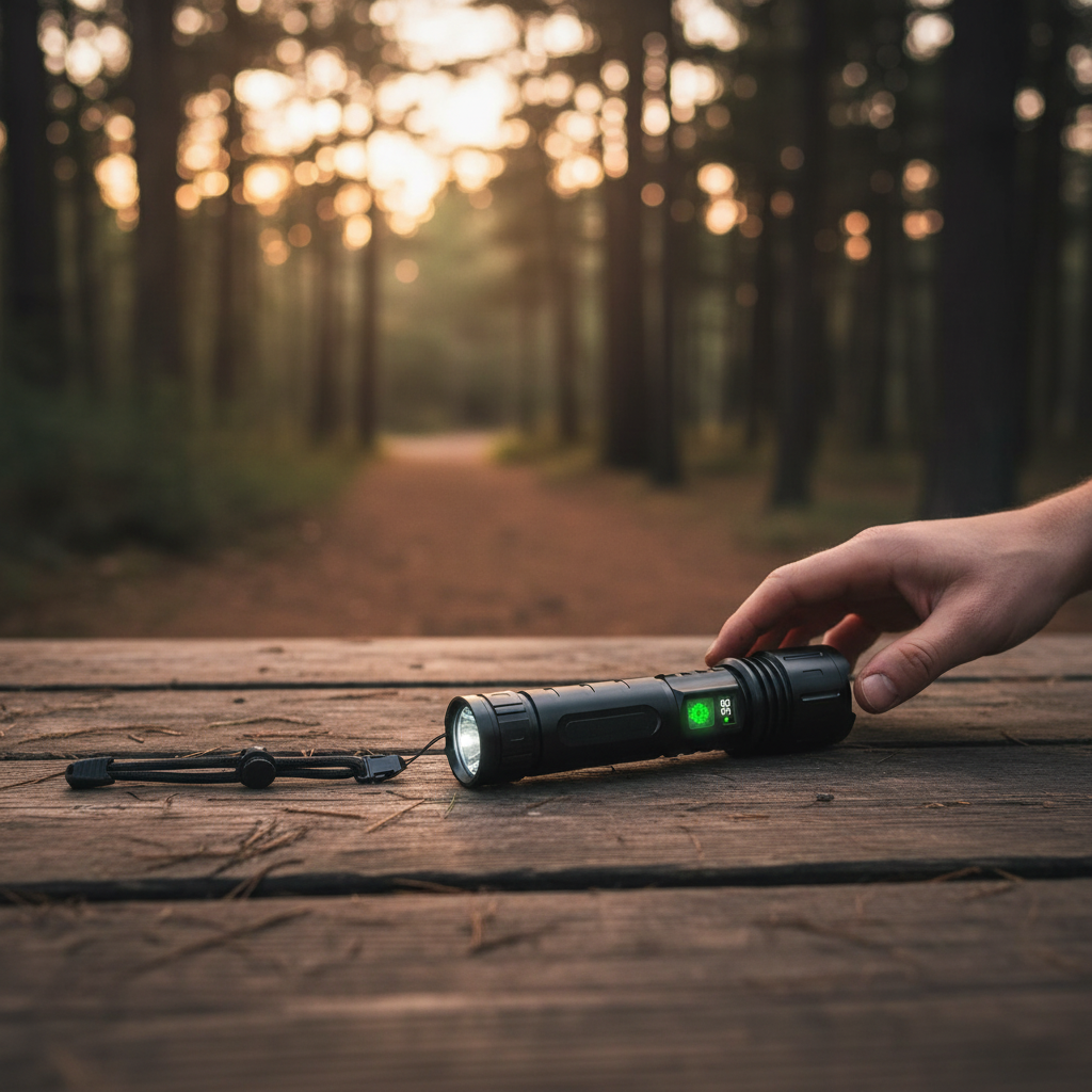 100000 Lumen Tactical Flashlight with Power Bank