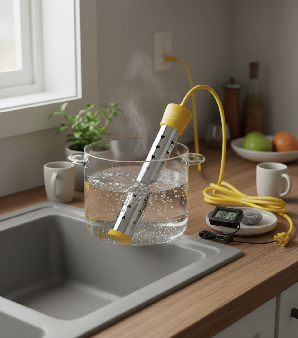 1500W Immersion Water Heater with LCD Thermometer