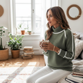 Olive Green Knitted Sweater for Women