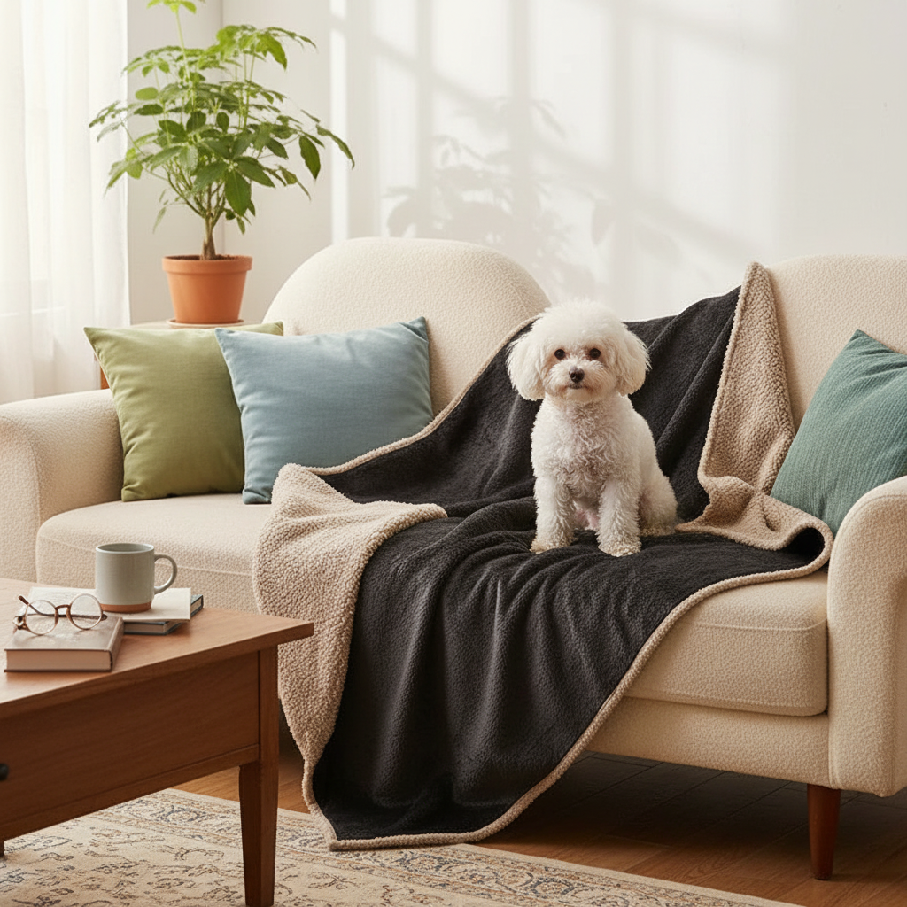 Waterproof Dog Blanket with Sherpa Fleece
