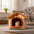 Cozy Indoor Cat House with Bear Ears Design
