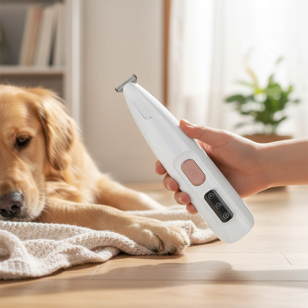 Quiet Pet Hair Trimmer with LED Light