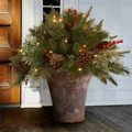 Pre-lit Artificial Christmas Urn Filler with LED Lights