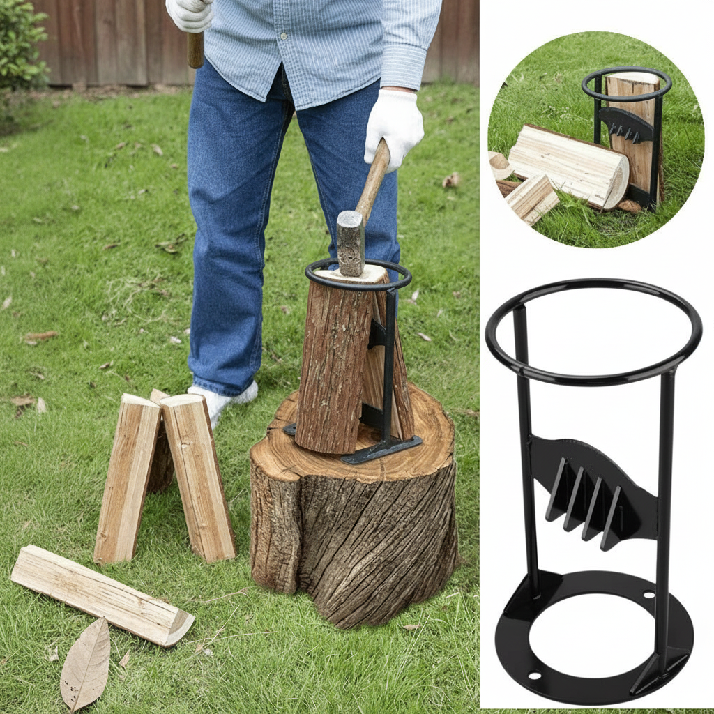 Manual Firewood Splitter with Cast Iron Wedge