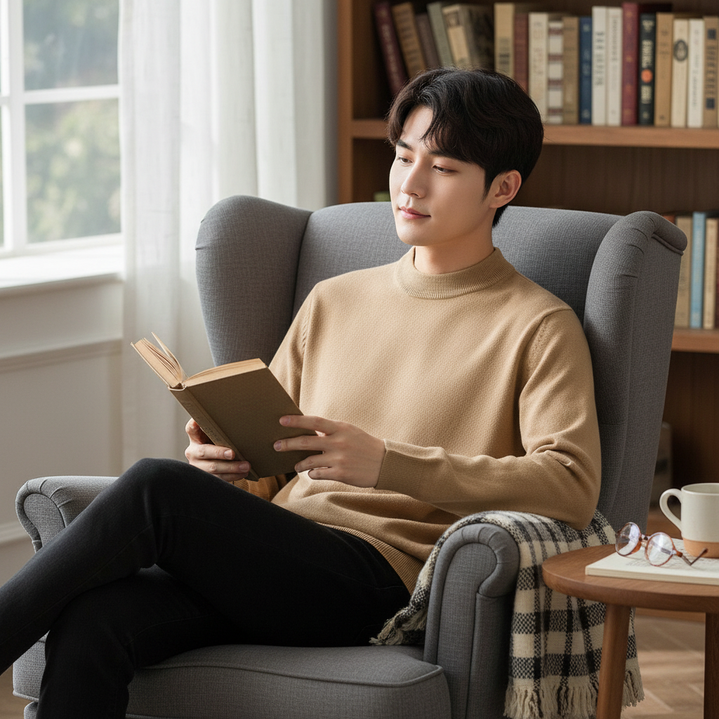 Men's Cashmere Sweater with Elegant Hem