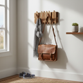 Rustic Wall Coat Rack with 8 Flip Hooks