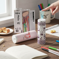 Fingerprint Lock Pencil Case with Solar Calculator