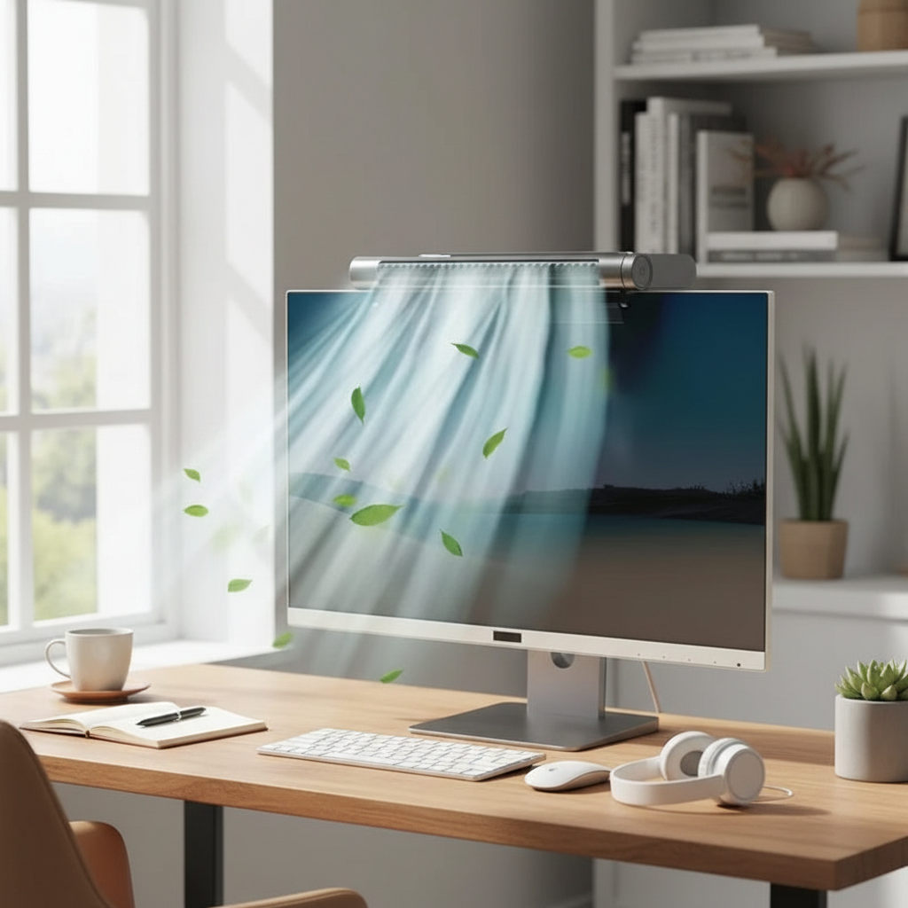 USB Bladeless Desktop Fan with Monitor Mount