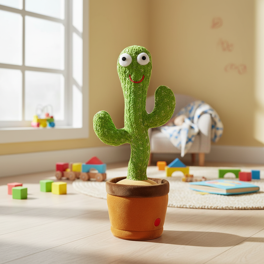 Sound-Reacting Dancing Cactus Toy