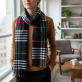 Plaid Cashmere Winter Scarf for Men & Women