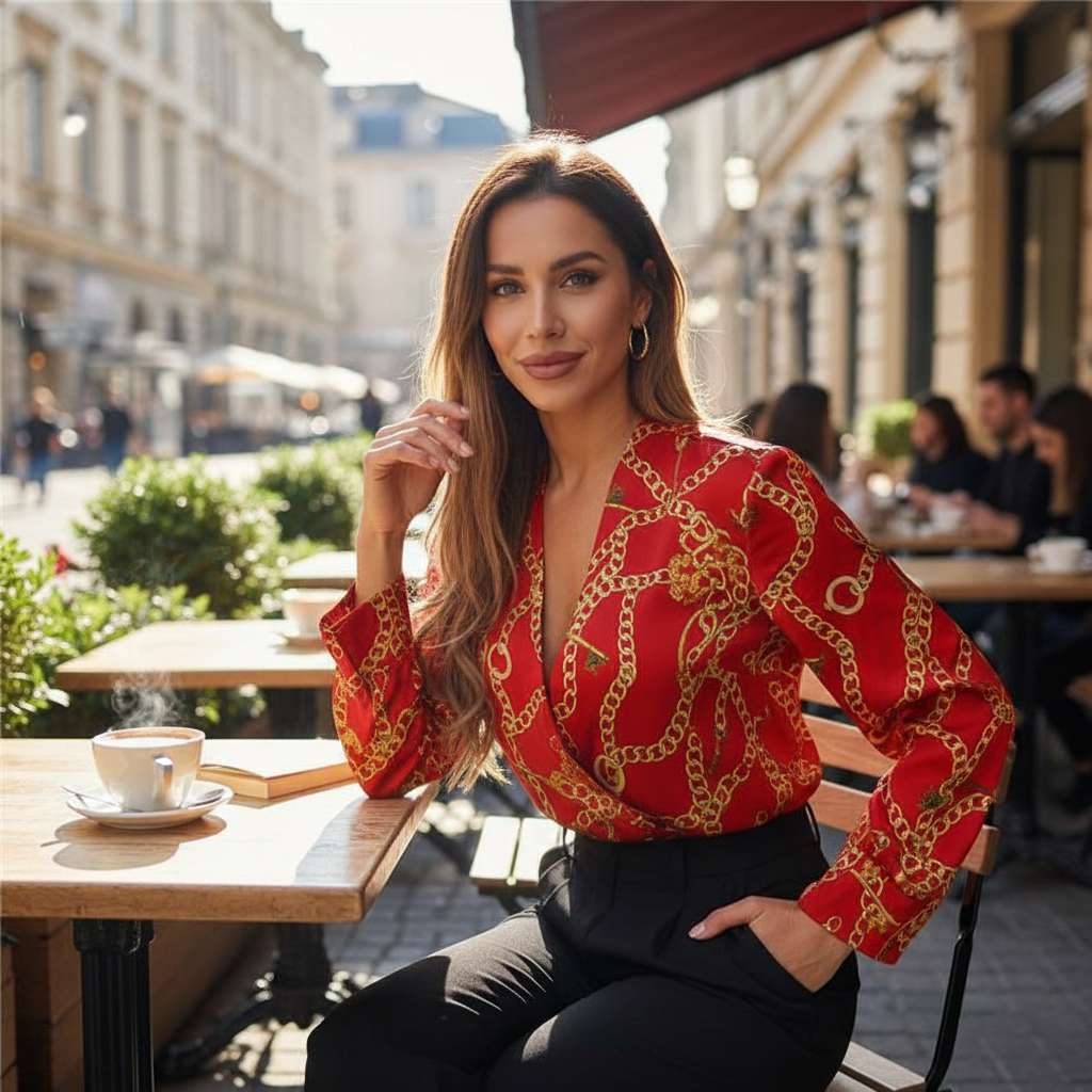 Vintage Printed Bodysuit | Stylish One-Piece Top