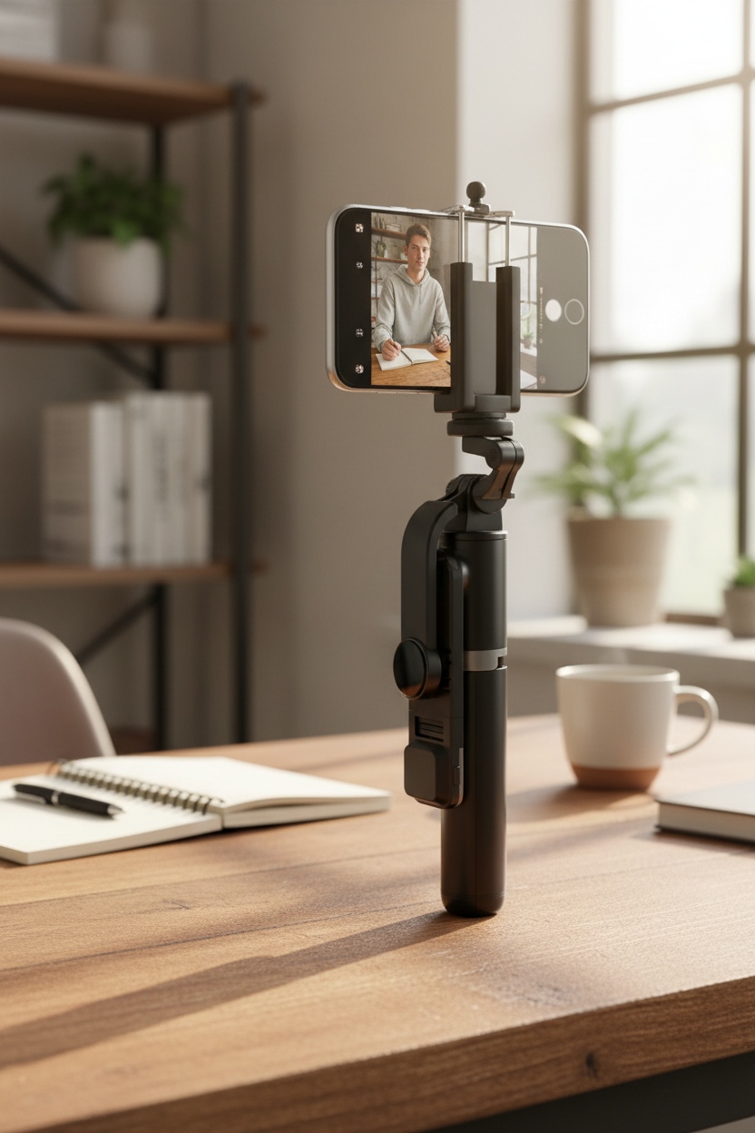 Selfie Stick Tripod with LED Light & Bluetooth Remote