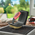 3-in-1 Grill Brush with Brass Bristles and Scraper