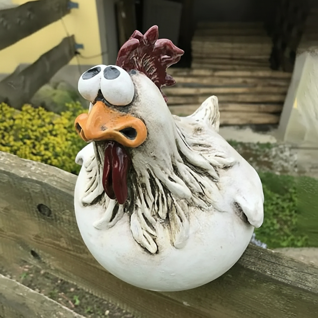 Funny Chicken Garden Statues | Resin Fence Decor