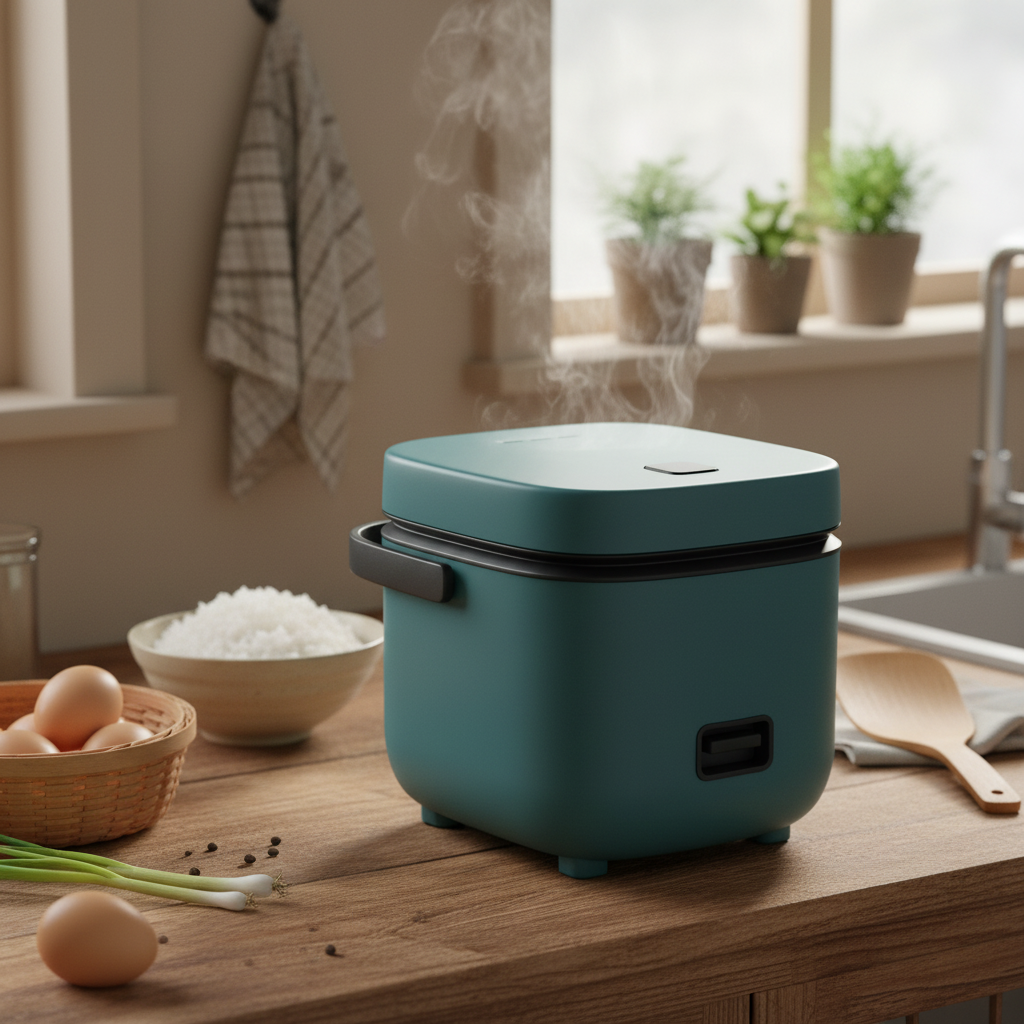 Mini Rice Cooker with Steamer Tray - 1.2L
