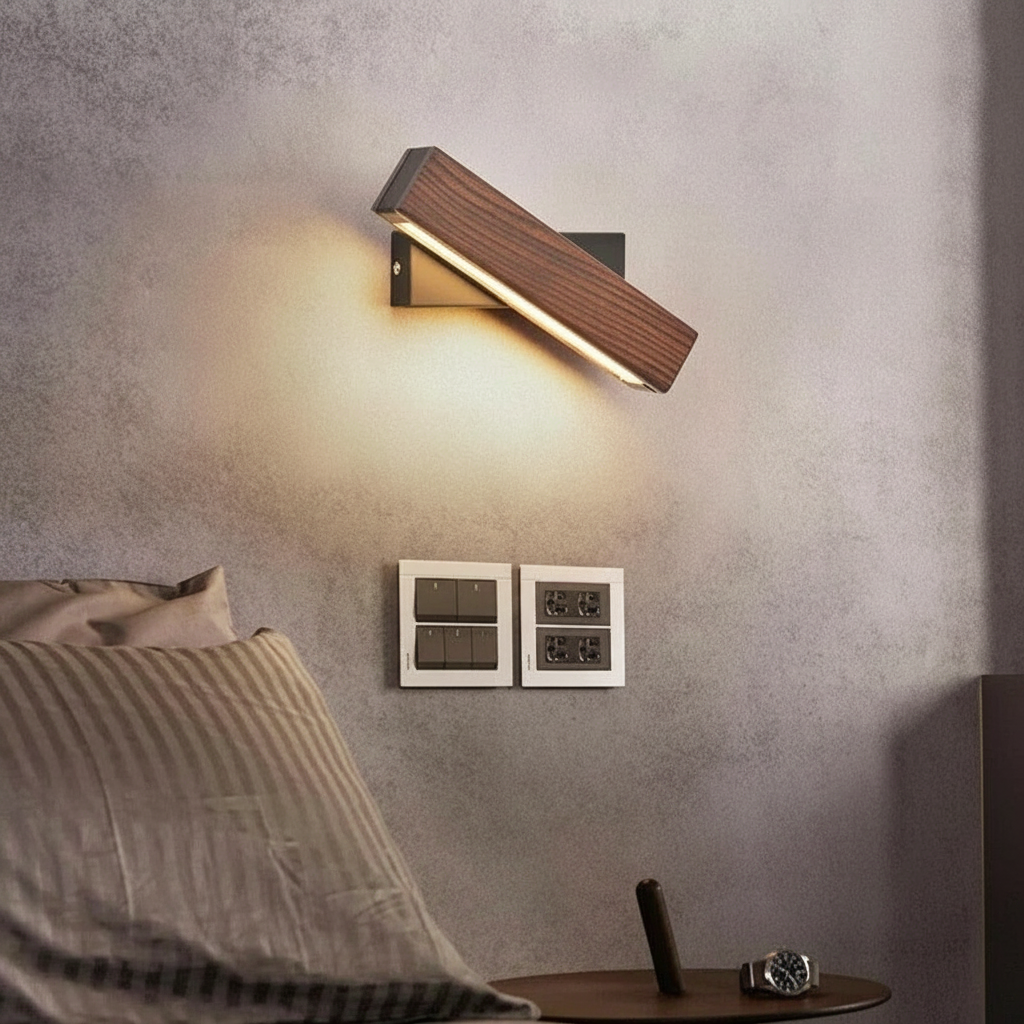Rotating Wall-Mounted LED Lamp with Adjustable Head