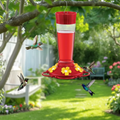 Large Capacity Hummingbird Feeder - 15 oz Red Plastic with Hook