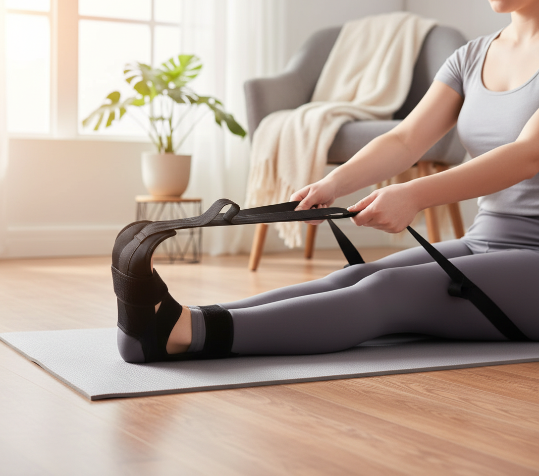 Yoga Stretch Strap with D-Rings for Flexibility