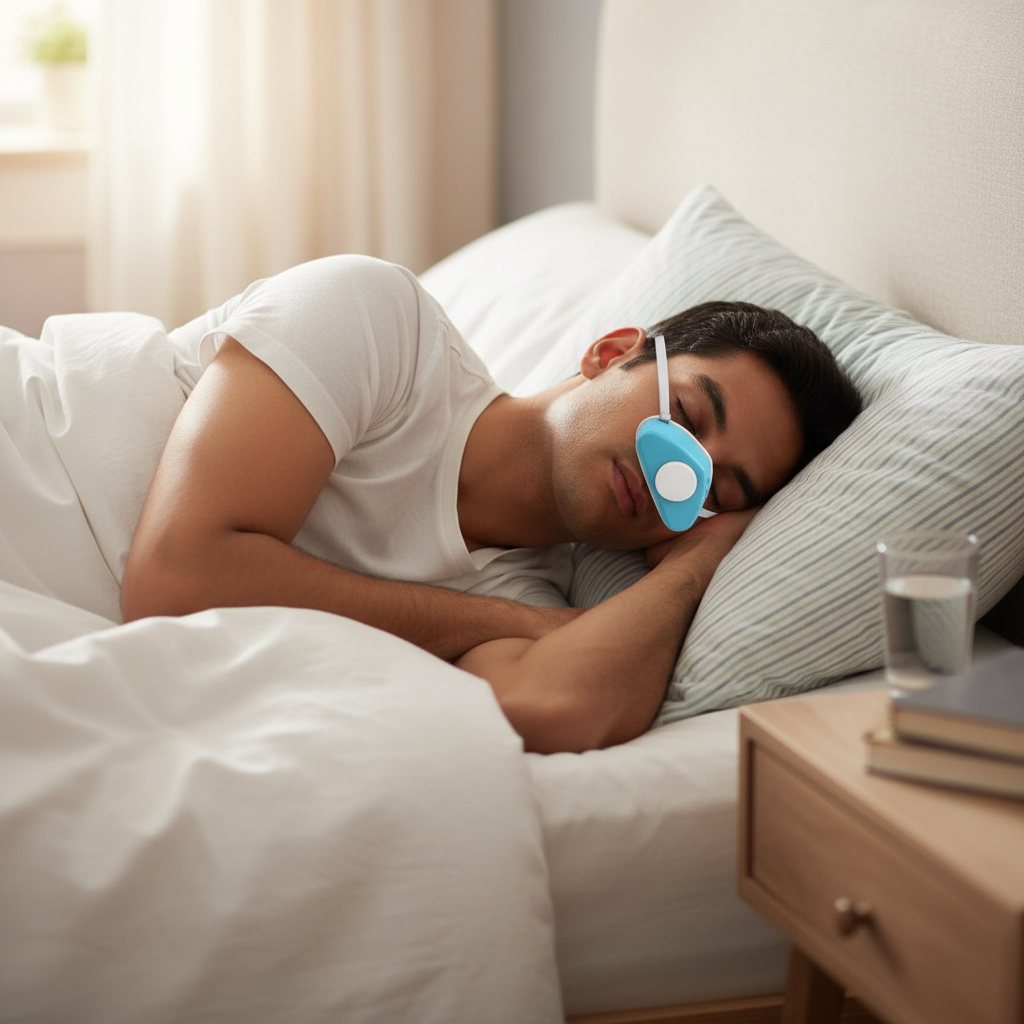Portable Anti-Snoring Device with Micro CPAP Technology