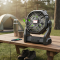 Portable Rechargeable Camping Fan with LED Light