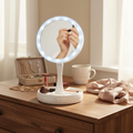 LED Folding Vanity Mirror with Ring Light