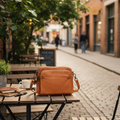 Three-Layer Leather Crossbody Bag with Clutch