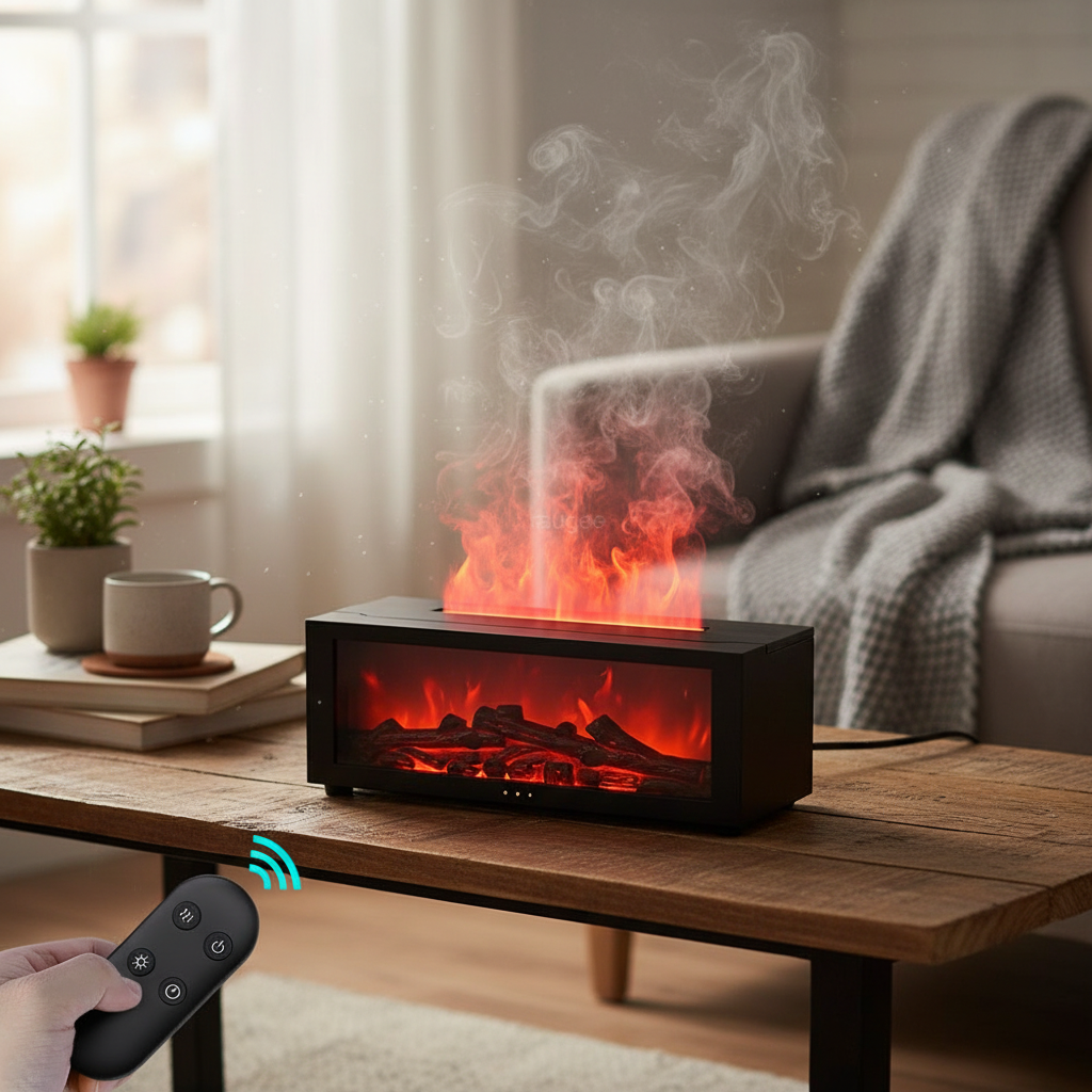 Flame Diffuser Humidifier with LED Light & Aromatherapy
