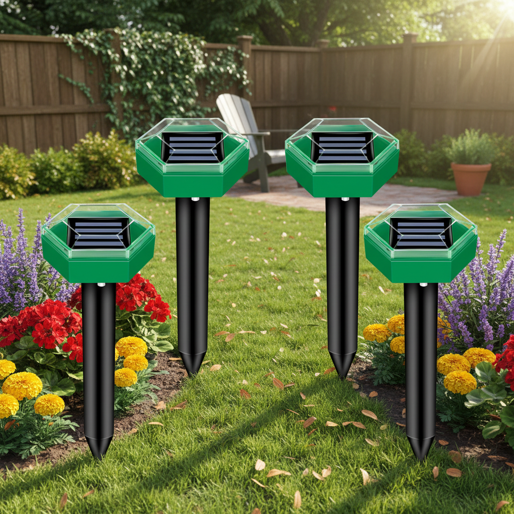 Solar Ultrasonic Mole Repellent 4-Pack