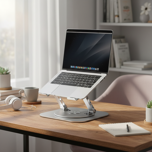 Adjustable Aluminum Laptop Stand with 360° Rotation