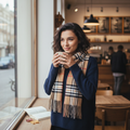 Cashmere Plaid Winter Scarf for Men