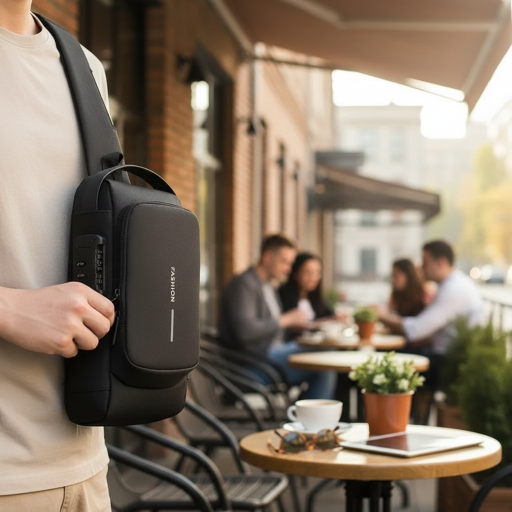 Anti-Theft Crossbody Backpack with USB Charging