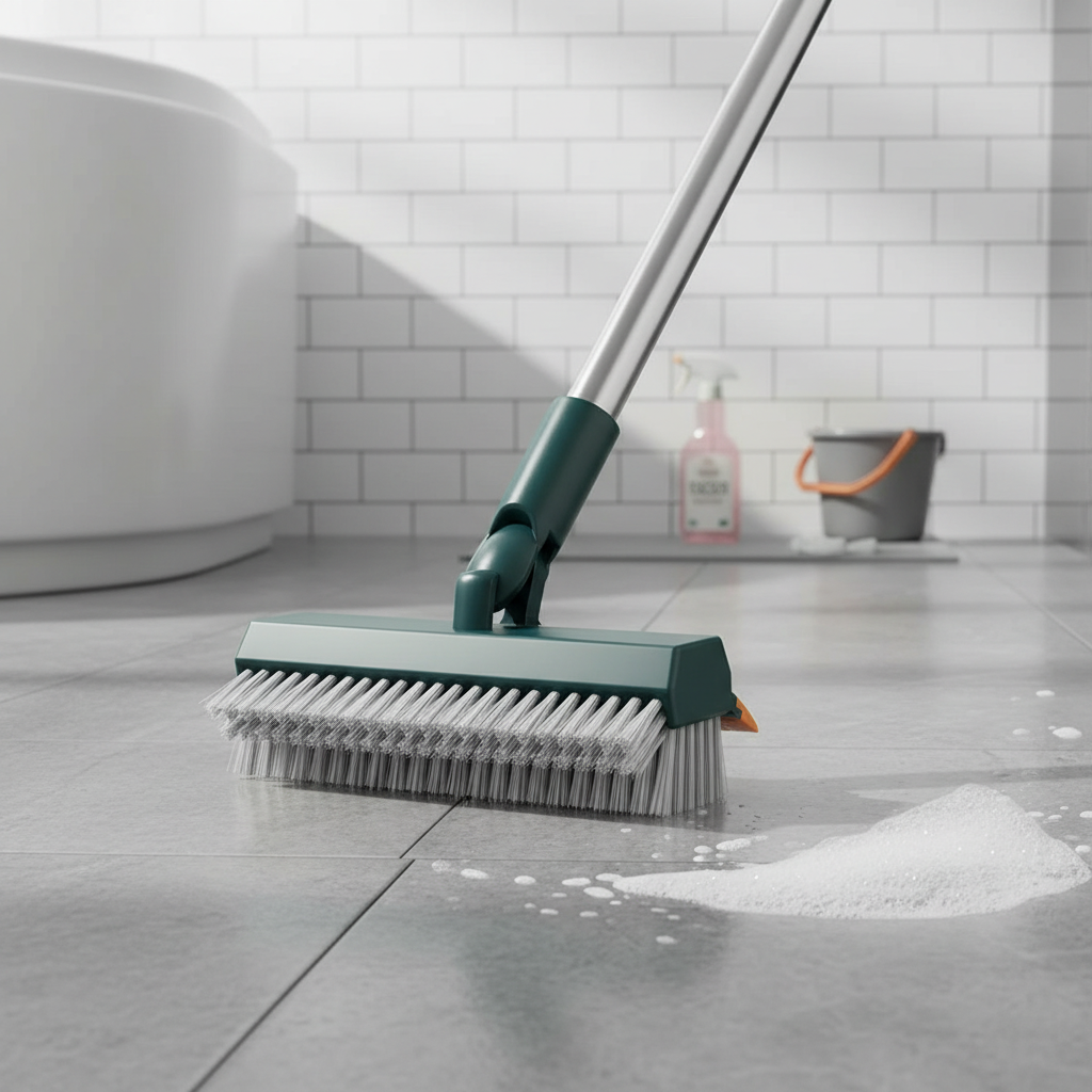 Long Handle Floor Scrub Brush with Stiff Bristles