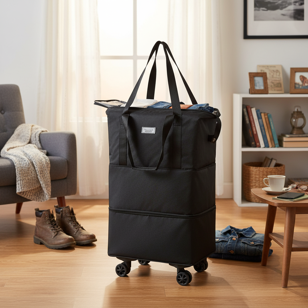Wet/Dry Separation Backpack with Wheels